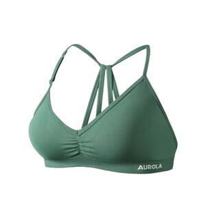 AUROLA Seamless‎ Adjustable Mercury Green  Sports Bra Small